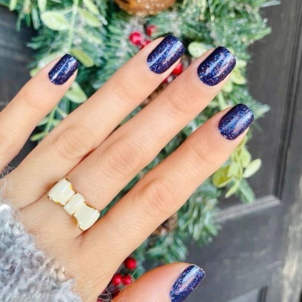 Color Street | Twilight Hour, deep blue glitter nail strips